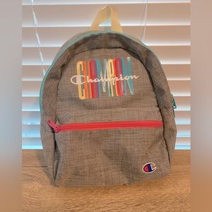 Champion Varsity Mini Backpack Gray, Pastel Letters